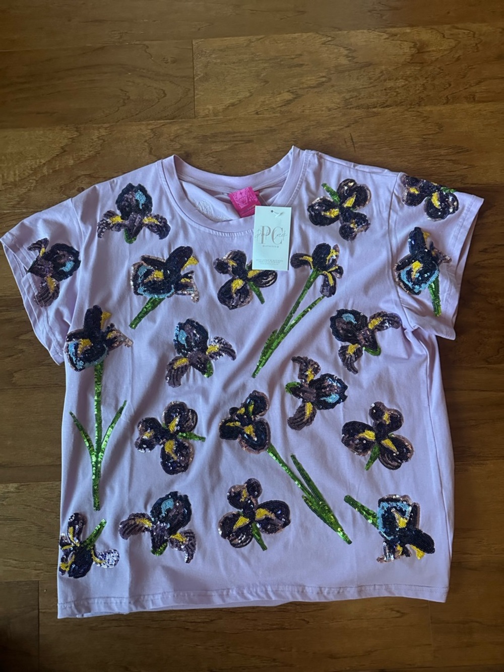 Lilac Sequin Floral NWT Queen Of Sparkles!